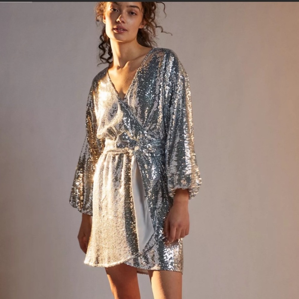 Anthropologie Lisabette Sequin Mini Dress Size S